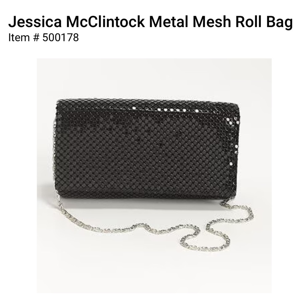 Jessica McClintock Metal Mesh Flash Clutch NWT